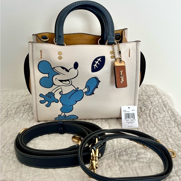 Coach White and Blue Satchel with Whimsical Design - Picture 1 of 10